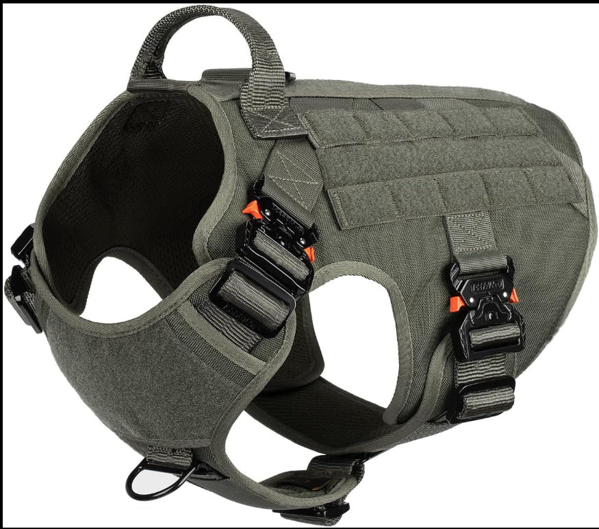 Tactical No-Pull Dog Harness – Adjustable Heavy-Duty Vest with Reflective Straps & Secure Control Handle