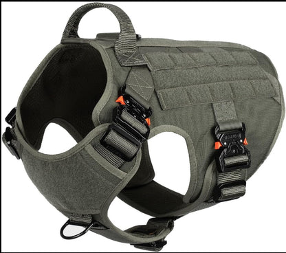 Tactical No-Pull Dog Harness – Adjustable Heavy-Duty Vest with Reflective Straps & Secure Control Handle