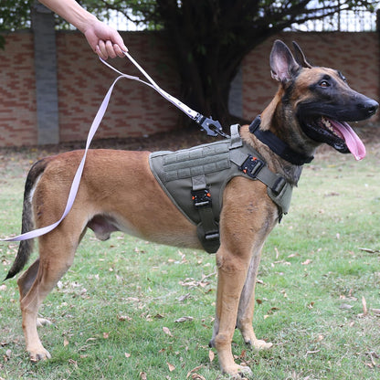 Tactical No-Pull Dog Harness – Adjustable Heavy-Duty Vest with Reflective Straps & Secure Control Handle