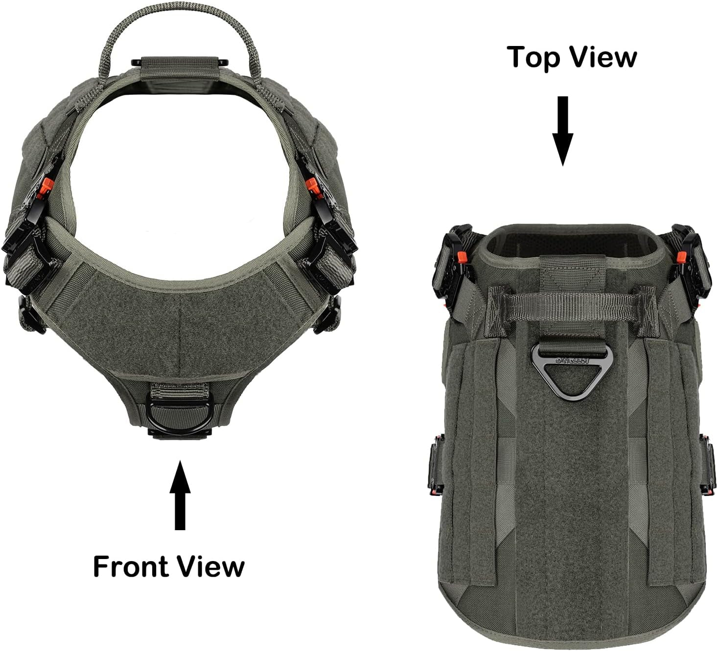 Tactical No-Pull Dog Harness – Adjustable Heavy-Duty Vest with Reflective Straps & Secure Control Handle